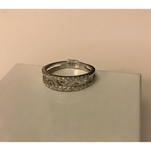 1Ct. Genuine Diamond Simulant Filigree Band Ring Sz 8 - Picture 2 of 6